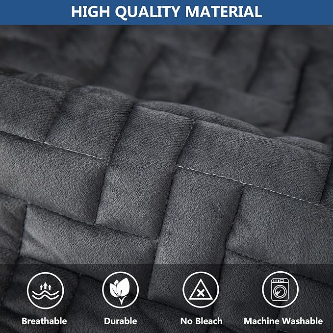 Eismodra Throw Pillows,Couch Cover,Sofa Cover,Sectional Couch Covers for 3 Cushion Couch,Sofa Slipcovers for Dogs Cats Pet Loveseat Recliner Leather L Shaped,Dark Gray 18 x 18 Inches (Only 1 Piece)