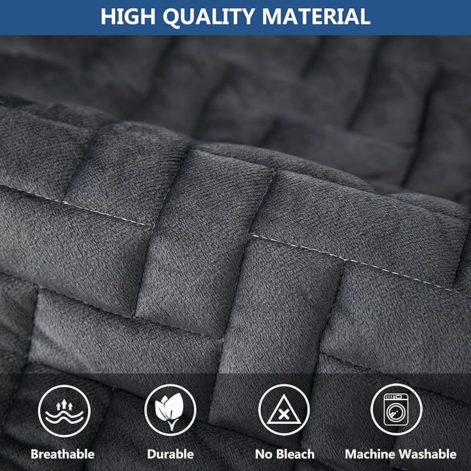 Eismodra Couch Cover,Sectional Couch Covers,Sofa Covers for 3 Cushion Couch,Anti-Slip Sofa Slipcovers for Dogs Cats Kids Loveseat Recliner L Shaped Armrest Backrest,Dark Gray 43''x94''(Only 1 Piece)