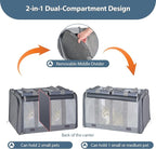 Lawfery Cat Carrier for 2 Cats – Large Expandable Soft-Sided Pet Travel Carrier, Dual Compartments, Privacy Protection, Dog Carrier for Small/Medium Dogs, Home & Outdoor Use