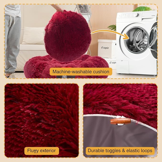 Avont Cat Tunnel Bed, Washable Cushion, Large 3-in-1 Play Tube for Cats | Play, Rest & Snuggle | Spacious for Big Cats | Durable Toggle Design | Removable Washable Cushion | Red