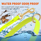 Viper Biothane K9 Working Dog Leash Waterproof Lead for Tracking Training Schutzhund Odor-Proof Long Line with Solid Brass Snap for Puppy Medium and Large Dogs 6ft, Safety Yellow
