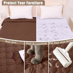 Smiry Waterproof Dog Bed Cover Blanket, Reversible Pet Blanket | Soft Reversible, Washable Leakproof Cats Dogs Couch Cover for Sofa, Couch, Furniture (82x120 Inch)