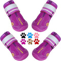 QUMY Dog Shoes for Hot Pavement, Dog Snow Boots & Paw Protectors for Winter | Dog Booties Medium Large Size Dogs, Water-resistant in the Rain, Outdoor Walking, Indoor Hardfloors Skid-resistant Sole