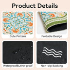 Cat Litter Mat, 33"x22" High Density PVC Litter Trapping Mat, Non-Slip, Waterproof & Urine-Proof Litters Catcher Mats, Keep Floor Clean, Soft on Kitten Paws, Cat Essentials Bean Green