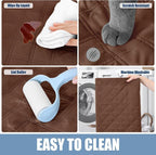 Smiry Waterproof Reversible Pet Couch Covers for Dogs | Pet Friendly, Soft Fabric, Washable Sofa Furniture Protector for Dogs Cat Kids, Checkered (30"x70", Brown/Beige)