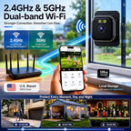 Window Camera 3MP 2K Indoor for Home Security, Color Night Vision - 1Pack | No Drilling See Outside from Inside Through Glass, 2.4GHz & 5GHz WiFi, AI Person Detection, Anti-Reflection Design