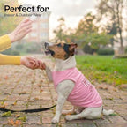 Parisian Pet Dog Shirt - 100% Cotton Shirts for Small Dogs - Pink Sleeveless Girl Pet Clothes - Lightweight and Breathable Puppy Clothes - Stretchy Dog Apparel for Little Sister Dogs