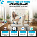 Dog Grooming Arm with Hammock – 42" Adjustable Dog Grooming Stand with Clamp for Table, Foldable Stainless Steel Grooming Arm with Dual Nooses, Ideal for Small and Large Dogs (Table Not Included)