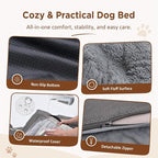 Comfort Expression Orthopedic Dog Bed for Extra Large Dogs with Bolster | Waterproof Dog Couch Bed with Washable Cover & Non-Slip Bottom, Supportive Egg Crate Foam XL Pet Bed, 42x30 Inch