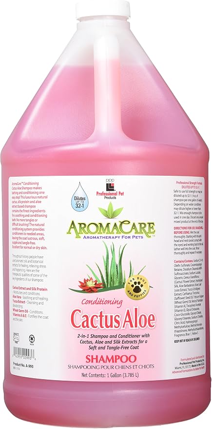 PPP AromaCare Conditioning Cactus Aloe 2-in-1 Pet Shampoo, 1-Gallon
