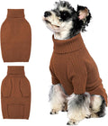 IECOii Turtleneck Dog Sweater, Thermal Knitted Sweater for Small Medium Dogs Girl Boy, Stretchy Fit Warm Pullover Pet Sweaters for Cold Weather Indoor & Outdoor Knitwear, Poodle (Caramel, M)