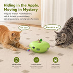 Cat Toys Rechargeable Interactive itten toys , Smart Sensor Automatic Feather Toy with 7 Random Holes, Quiet USB Powered Pop-Up Kitten Toy Simulates Hunting for Indoor Cats, green