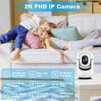 Cloarks 2K Pan/Tilt Security Camera, WiFi Indoor Cameras for Home Security with AI Motion Detection, Pet/Dog/Baby Camera with Phone App, 2-Way Audio, 24/7, Siren, TF/Cloud Storage, 2 Pack