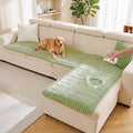 FUANGUI 2 Pack Waterproof Couch Cover for Dogs Pets Sofa Protector | Non-Slip Washable Fuzzy Soft Sofa Slipcover for 2 PCS L Shaped Sofa Pet Friendly, 27.6" x 70.9"+27.6" x 82.7", Grass Green