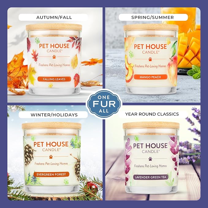 Pet House Candles, Plant-Based, Long Lasting, Pet Friendly Candles for Home, 60 Hour Burn Time - Herb Garden, 9 oz