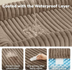 ChiXnuggle Faux Fur Orthopedic Dog Bolster Bed, Waterproof Washable Cover | rectangular dog sofa couch,egg crate foam,non-slip bottom,for large dogs,taupe,35*28*7