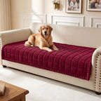 Smiry Couch Cover for Dogs, Non Slip Fuzzy Pet Sofa Covers Washable | Sofa Slipcovers for 3 Cushion Couch, Soft Thick Furniture Protector for Cats Dogs, Against Fur, Dirt, Scratch (35.4"x88")
