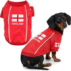 Parisian Pet Team England Dog Jersey - Breathable Mesh Puppy Football Jersey - Lightweight Stretch Sporty Dog Clothes - Summer Shirts for Large Dogs - Soccer Jersey for Dogs - Sportswear Pet Clothes