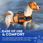 Dog Life Jacket — Premium Swim Vest with SafeChin Anti-Choke Collar | PAWS Aboard Racing Flames | RapidLift Rescue Handle, D-Ring, Reflective Trim | Boating, Kayaking, Pool | XX-Small (Under 6 lbs)
