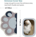 Cute Cat Litter Mat 24”x16”, Litter Box Mat, Litter Trapping Mat, Soft on Kitty Paws, Easy Clean, Anti Slip, Pet Accessories, Door Floor mats - Blue Grey60*40