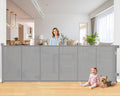 EZIGO 120 Inch Retractable Baby Gates, 41 Inch Extra Tall Retractable Gate | Reinforced Retractable Dog Gate with Rods, 10 FT Extra Long Mesh Pet Gate for Stairs Hallways Doorway Indoor Outdoor, Gray