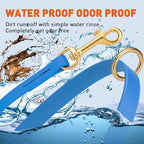 Viper Biothane K9 Working Dog Leash Waterproof Lead for Tracking Training Schutzhund Odor-Proof Long Line with Solid Brass Snap for Puppy Medium and Large Dogs 4ft, Cerulean Blue