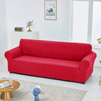 Joccun Christmas Stretch Couch Cover Slipcovers, 1-Piece Sofa Covers for 3 Cushion Couch Spandex Jacquard Washable Furniture Protector Cover for Living Room,Kids,Pets(Sofa,Ruby)