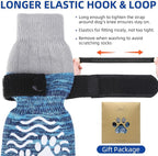 PUPTECK Anti Slip Dog Socks, Shoes with Grippers to Prevent Licking Hardwood Floors Traction, Rubber Boots & Paw Protectors, Senior Dogs Booties Navy Blue