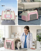 Homespon 34.5L Soft-Sided Cat Dog Carrier, Airline Approved Pet Bag | Collapsible Travel Bag with Removable Bed for Small Dogs & Cats