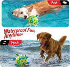 QDAN Dog Toys Soccer Ball, Durable Dog Balls with Strap for 30-90 lbs Dogs | 8 Inch Soccer Toy with Tabs, Training Herding Balls for Outdoor, Dog Tug Toy for Tug of War, Puppy Birthday Gifts, Green