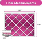 20x25x1 Air Filter (4-Pack) | Made in the USA | Color Changing | Remove Cat and Dog Odor | MERV 8 for Pet Hair Dander and Dust | 19.5"x24.5"x0.75" Exact Size