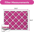 20x25x1 Air Filter (2-Pack) | Made in the USA | Color Changing | Remove Cat and Dog Odor | MERV 8 for Pet Hair Dander and Dust | 19.5"x24.5"x0.75" Exact Size