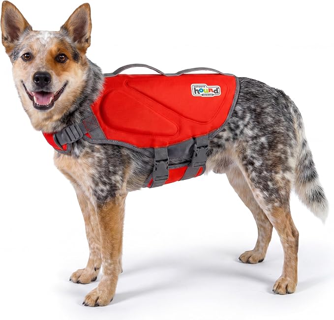 Outward Hound Dawson Swim Red Dog Life Jacket, Medium