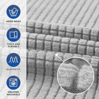 Stretch Oversized Couch Covers for Sofa Slipcover,Silver | 1-Piece Washable Sofa Cover (94"-110") 4-Seater Furniture Protector, Soft Jacquard Non-Slip Elastic Bottom for Dogs & Kids