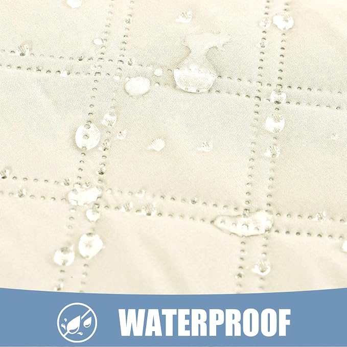 Smiry Waterproof Reversible Pet Couch Covers for Dogs | Pet Friendly, Soft Fabric, Washable Sofa Furniture Protector for Dogs Cat Kids, Checkered (40"x70", Beige/Beige)