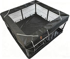 PJYuCien Puppy Playpen Plus Storage Bage with Bottom & Top Cover, 24" H | Heavy Duty, Dog Fence for Small Dogs, Foldable Square Pen, Indoor, Outdoor, Backyard Pasture, Camping, Protects Floors
