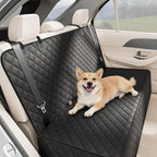 Back Seat Cover for Dogs, Bench Seat Cover Protector with Side Flaps | 600D Oxford, Waterproof Scratchproof Non-Slip Car Seat for Dogs, Velcro Openings for Child Seat Access, Fits Cars Trucks SUVs