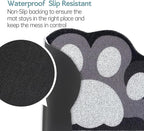 Cute Cat Litter Mat 24”x16”, Litter Box Mat, Litter Trapping Mat, Soft on Kitty Paws, Easy Clean, Anti Slip, Pet Accessories, Door Floor mats - Grey White60*40