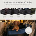 Dog Car Seat for Small & Medium Dogs up to 35 lbs – Hard Bottom Booster with Safety Tether, Non-Slip Waterproof Oxford Fabric, Storage Pockets, Fits Cars, SUVs & Trucks (Blue, Up to 35 lbs)