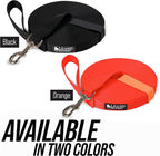 Leash Boss Free Range - 3/4 Inch Nylon Training Leash - for Large and Medium Dogs - Long Lead with Handle - Great for Training, Play, Camping, or Backyard (20 Ft, Orange)
