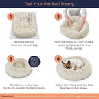 Donut Dog Bed - Premium Comfort for Anxiety Relief - Fluffy & Calming Design with Ultra-Plush Support | Cozy Round Dog Bed with Super Soft Circle Style (Beige, Large)