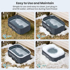 1.45 Gal/5.5L Heated Water Bowl, Extra Large Heated Dog Bowls for Outside, Safety Listed Heated Pet Bowl with Anti-Chew Cord for Dog & Cat Drinking Water in Winter, BPA-Free, Anti-Slip Base(Grey)