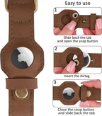 AirTag Dog Collar - Genuine Leather Dog Collar with Apple AirTag Holder and Metal Buckle - Smart GPS Tracking Pet Collars (Tawny, XL, 20"-25" Neck Fit)