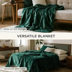 gogobunny Waterproof Bed Blanket, Reversible Sherpa Fleece Throw Blanket for Dog Puppy Cat, Furniture Cover Protects Bed Couch Sofa from Liquid Pee and Pet Fur (Forest Green, 90x90 inches)