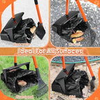 SlowTon Dog Pooper Scooper, 37.4" Long Handle Poop Scoop for Large Dogs | Adjustable, Portable, Non Breakable, with 10 Waste Bags, Swivel Large Bin & Rake & Spade Kit, for Gravel Lawn Grass