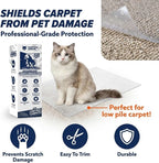 Panther Armor Cat Carpet Protector, Clear Plastic Runner Mat 12 x 43 in | Carpet protector for pets. Stops cats scratching carpet in doorways. Rug runner and door mat