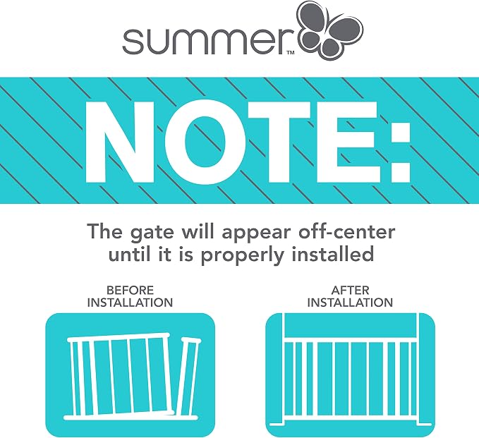 Summer Infant Anywhere Decorative Walk-Thru Pet and Baby Gate, 28” - 42.5” Wide, 30" Tall, Pressure Mounted, Insall In-between Rooms and Doorways, Walnut Wood with Metal Charcoal Accents
