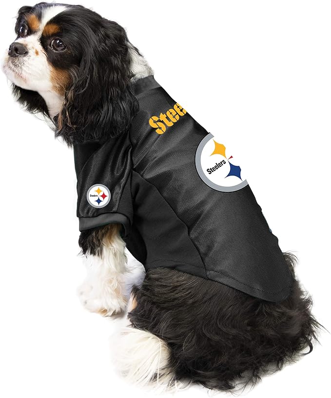 Littlearth NFL Pittsburgh Steelers Stretch Pet Jersey, Team Color, Small