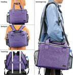 BAGLHER Dog Travel Bag Backpack Pet Supplies Backpack 5-Piece Set with Shoulder Strap 2 Lined Pet Food Containers 2 Foldable Feeding Bowls Essential Kit for Pet Travel