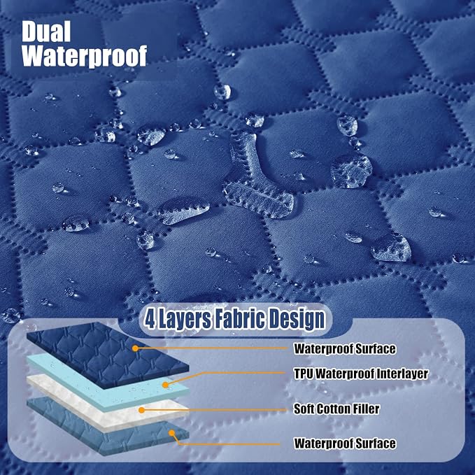Smiry Waterproof Dog Bed Cover Blanket, Reversible Pet Blanket | Soft Reversible, Washable Leakproof Cats Dogs Couch Cover for Sofa, Couch, Furniture (52x82 Inch)